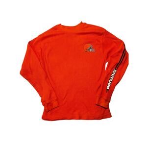 CLEVELAND BROWNS Thermal Shirt Waffle youth sz large 14/16 NFL Football Helmet